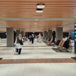 A modern airport terminal hall