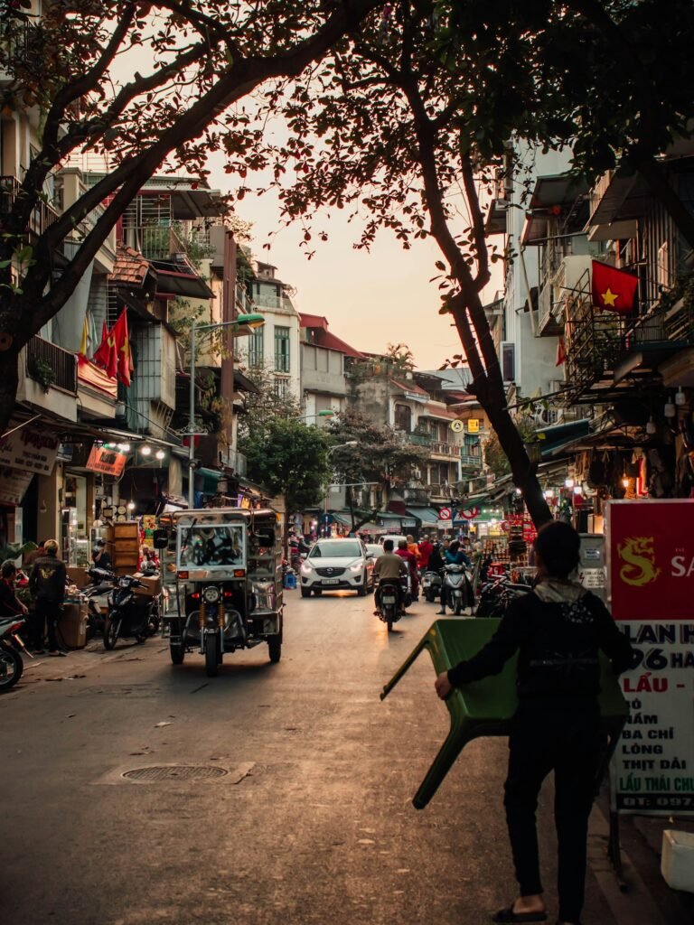 Daily street life in Hanoi's Old Quarter