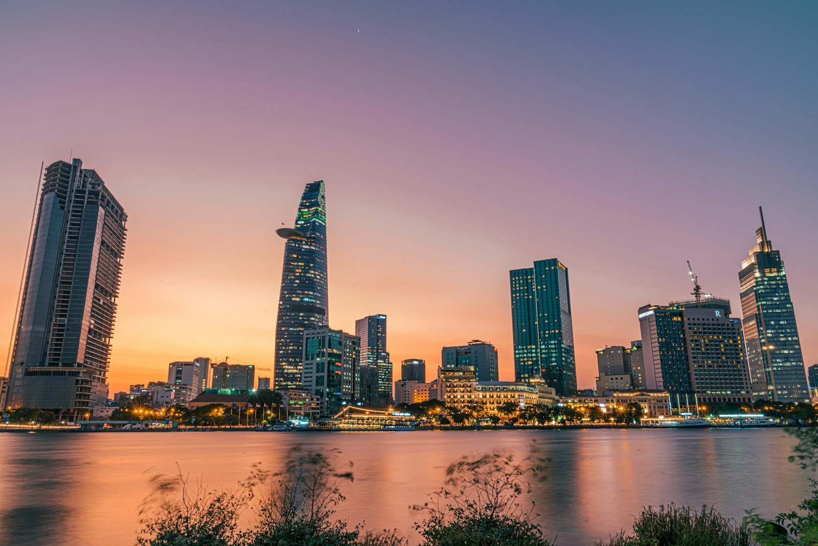 Ho Chi Minh City skyline at night