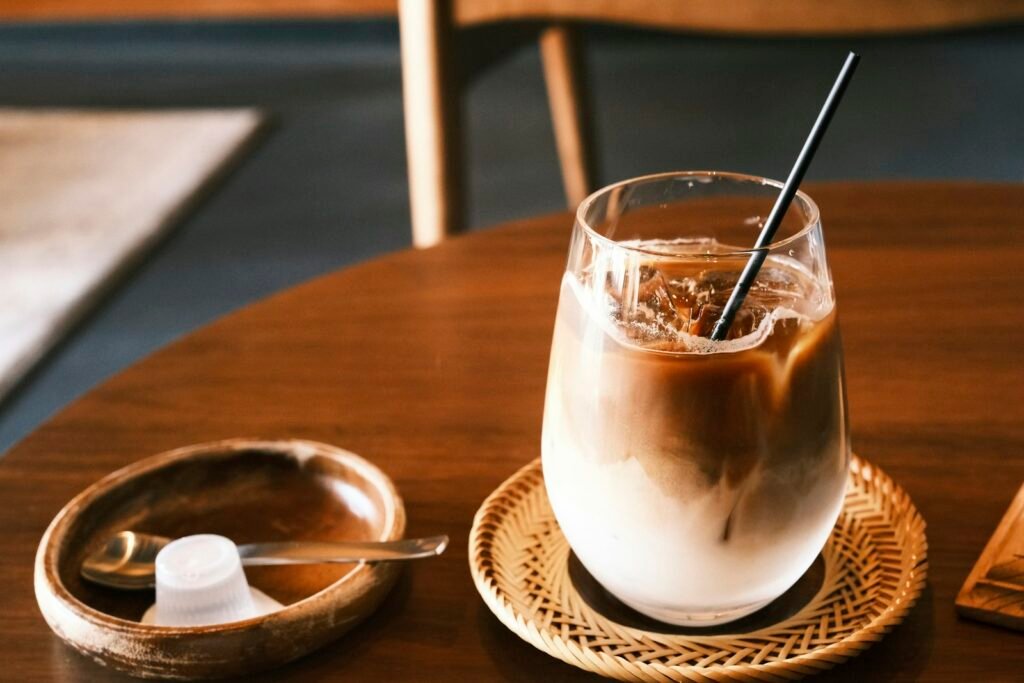 Vietnamese iced coffee with cream